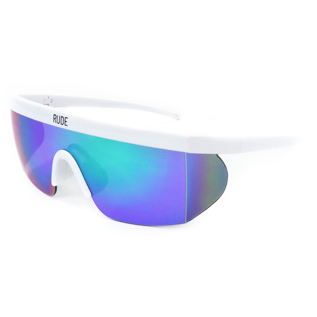 Festival Visor Sunglasses White Rude Rainbow