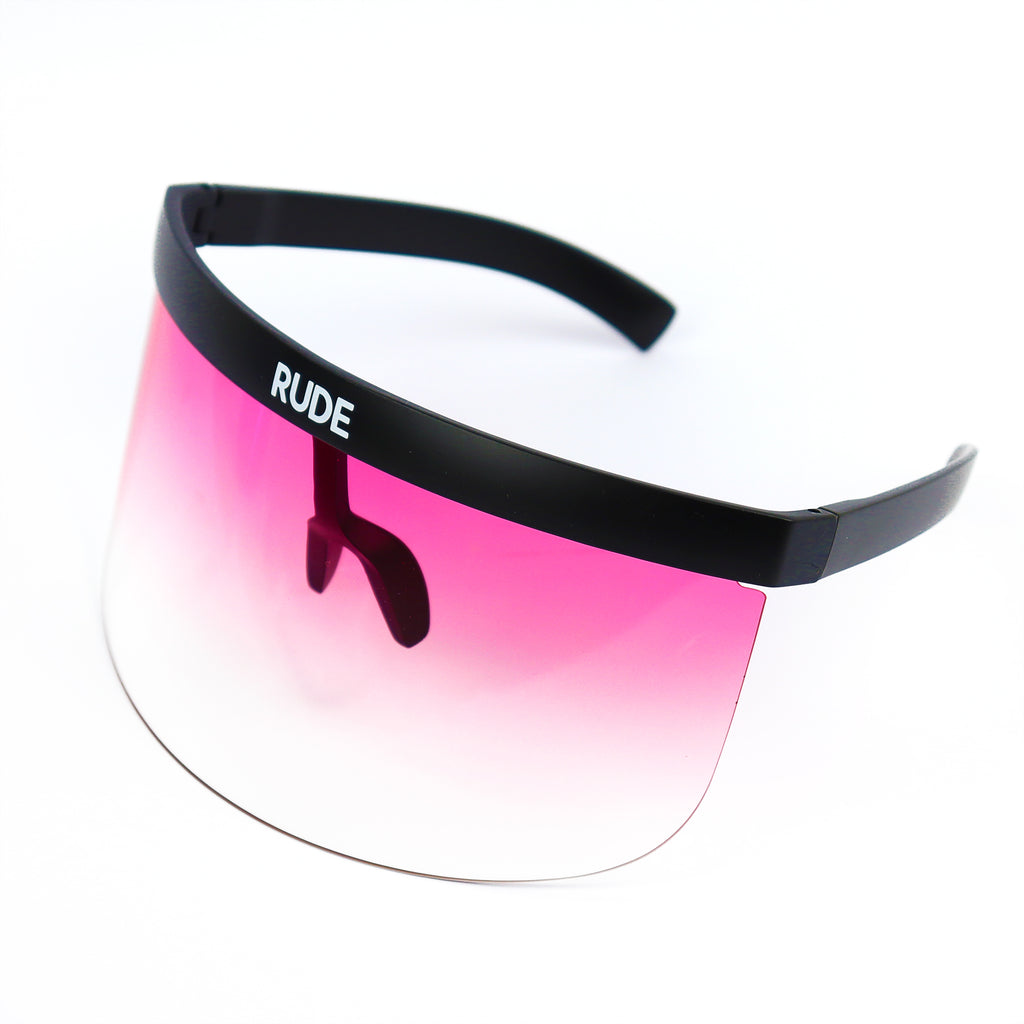 Visor Pink Transparent Black Frames